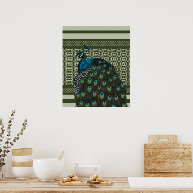 Affiche Amateurs d'oiseaux de paon élégant (Cuisine)