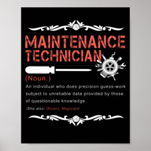 Affiche Amateurs mécaniques Définition du technicien de ma