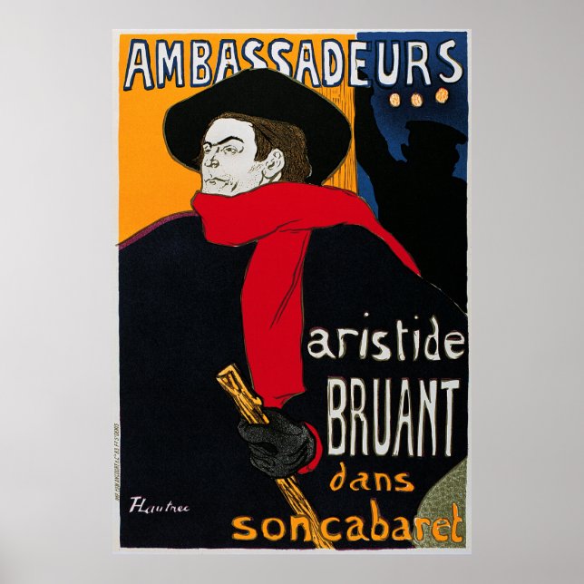 Affiche Ambassadeurs Aristide Bruant par Toulouse Lautrec (Devant)