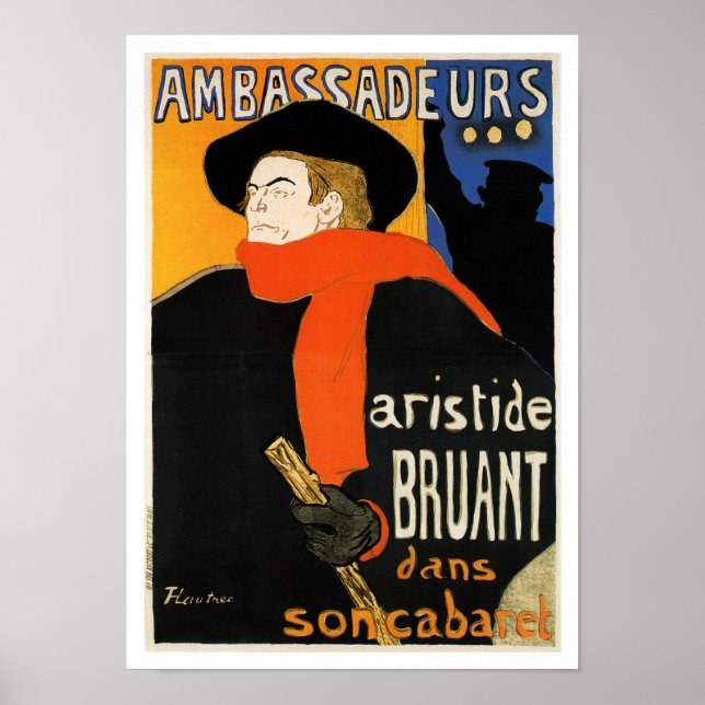 Affiche Ambassadeurs Aristide Bruant - Toulouse Lautrec (Devant)