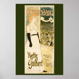 Affiche Ambassadeurs Yvette Guilbert par Theophile Steinle