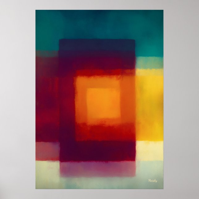 Affiche Amber Crimson Color Field Abstract Modern Wall Art (Devant)
