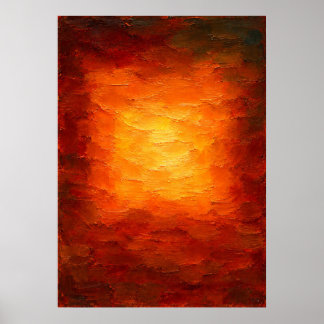 Affiche Amber Radiance - Abstrait Orange Texturé