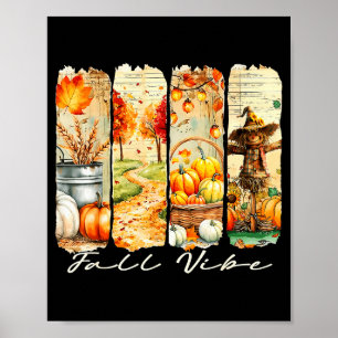 Affiche Ambiance d'automne Citrouille Féminin Automne Cosy