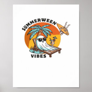 Affiche Ambiance drôle de Summerween squelette Vacances d'