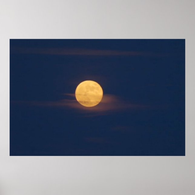 Affiche Ambiance Lune romantique Aquarelle Art original (Devant)