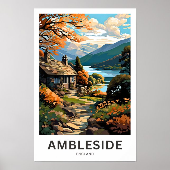 Affiche Ambleside England Travel Print (Devant)