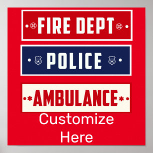 Affiche Ambulance de police des incendies Thunder_Cove