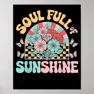 Affiche Âme pleine de rétro floral d'été de soleil
