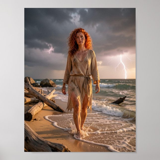 Affiche Âme résiliente sous l'affiche de tempête marine (Devant)