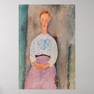 Affiche Amedeo Modigliani - Fille au chemisier à pois