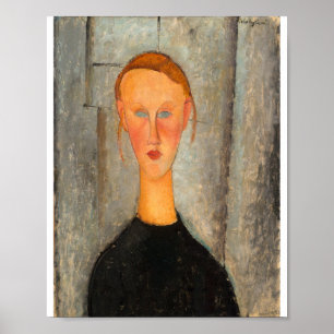 Affiche Amedeo Modigliani - Fille aux yeux bleus