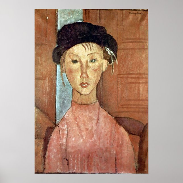 Affiche Amedeo Modigliani - Fille avec Casquette (Devant)