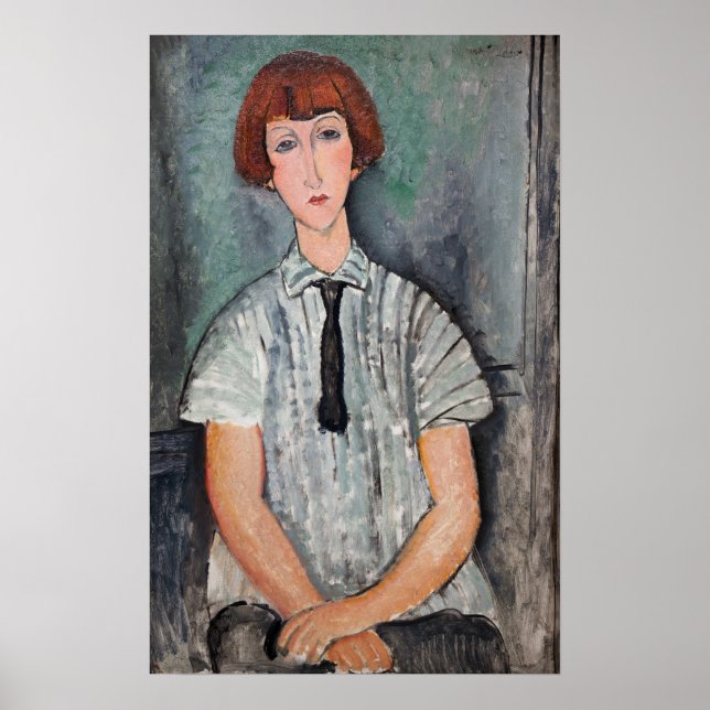 Affiche Amedeo Modigliani - Jeune fille dans une blouse ra (Devant)