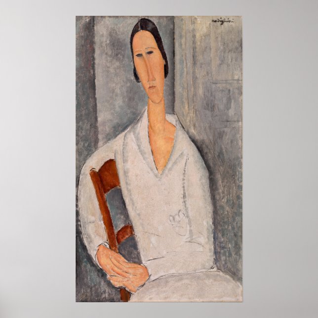 Affiche Amedeo Modigliani - Madame Hanka Zborowska Leaning (Devant)