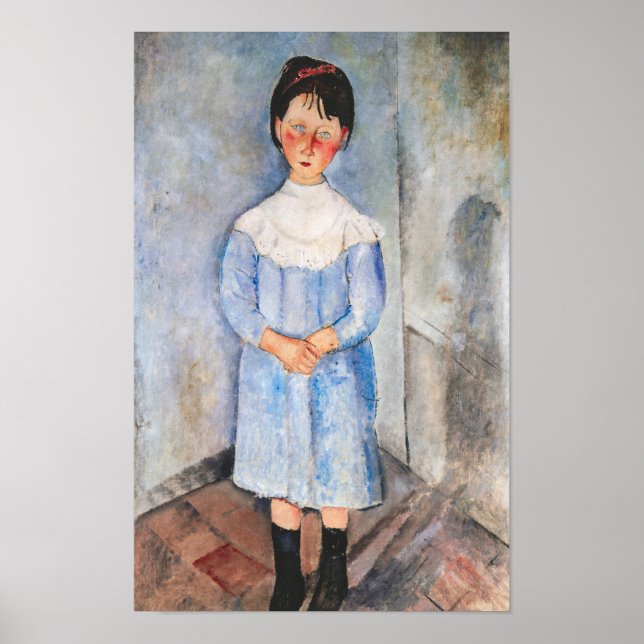 Affiche Amedeo Modigliani - Petite Fille en Bleu (Devant)