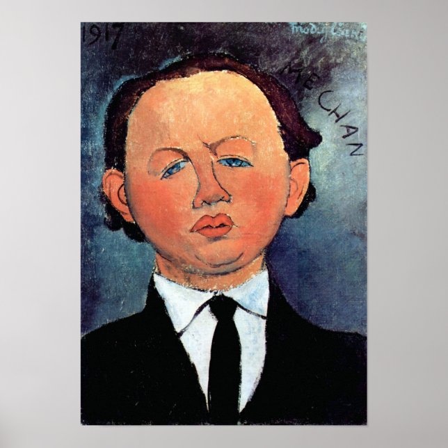 Affiche Amedeo Modigliani - Portrait de Mechan (Devant)