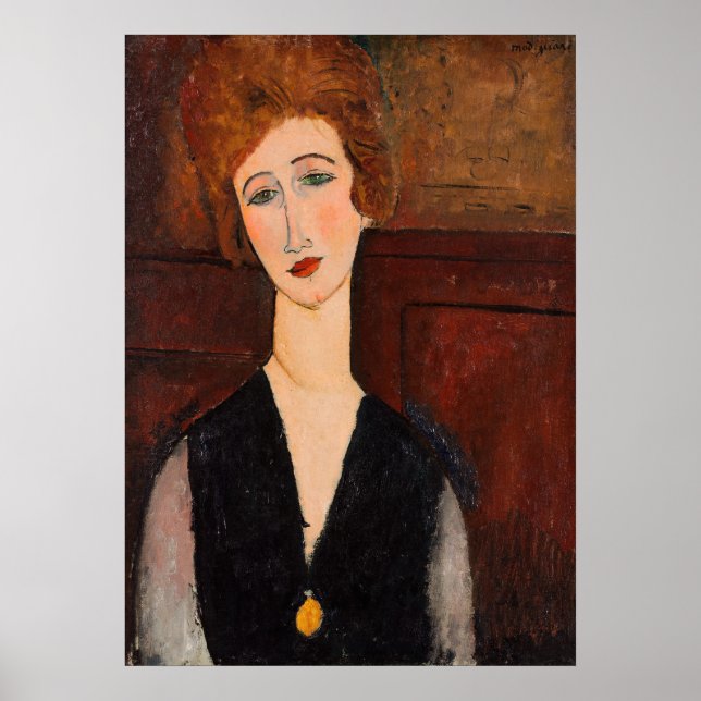 Affiche Amedeo Modigliani - Portrait d'une femme (Devant)