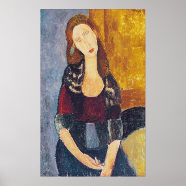 Affiche Amedeo Modigliani - Portrait Jeanne Hebuterne #2 (Devant)