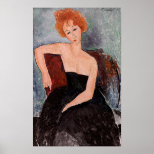 Affiche Amedeo Modigliani - Robe de soirée pour filles rou