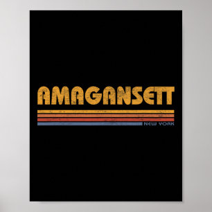 Affiche Amegansett New York Vintage Souvenir de Vacances R