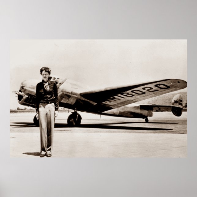 Affiche Amelia Earhart Lockheed Electra C 1937 Sepia (Devant)