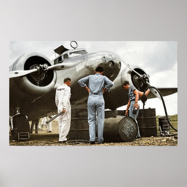 Affiche Amelia Earhart Lockheed Model 10 Electra 1937 (Devant)