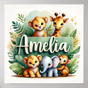 Affiche Amelia Safari Nursery Wall Art