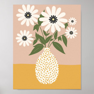 Affiche Aménagement Fleur Dans Le Vase 03 Jaune