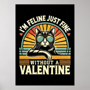 Affiche Amende Feline sans Valentine Cat Anti-Valentines