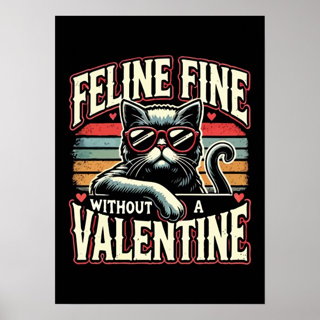 Affiche Amende Feline sans Valentine Cat Anti-Valentines (Devant)