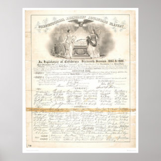 Affiche Amendement constitutionnel Abolition de l'esclavag