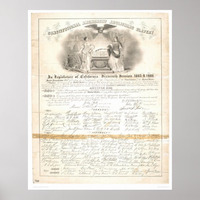 Affiche Amendement constitutionnel Abolition de l'esclavag (Devant)