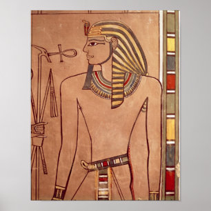 Affiche Amenhotep II avec un ankh augmenté à ses lèvres