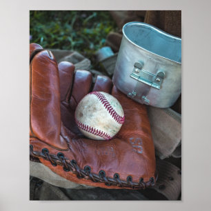 Affiche Amer de baseball vintage Mit et de baseball Ball