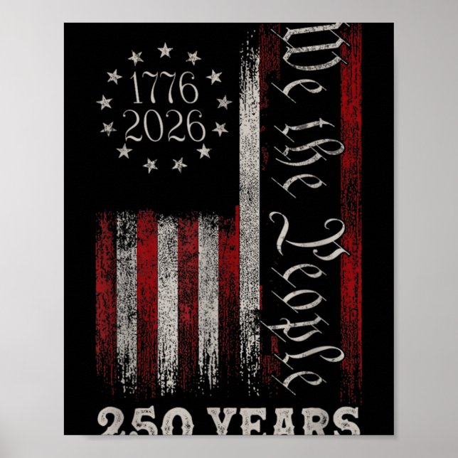 Affiche America 250th Birthday Us Flag 250 Years We The Pe (Devant)