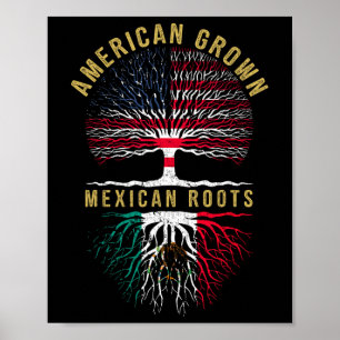 Affiche Américain cultivé racines mexicaines amoureux du M