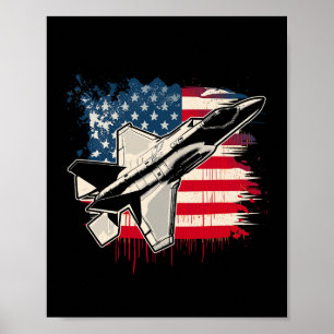Affiche Américain Fighter Jet F-35 4 juillet Hommes Femmes