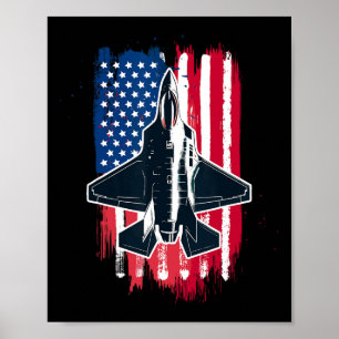 Affiche Américain Fighter Jet F-35 4 juillet Hommes Femmes