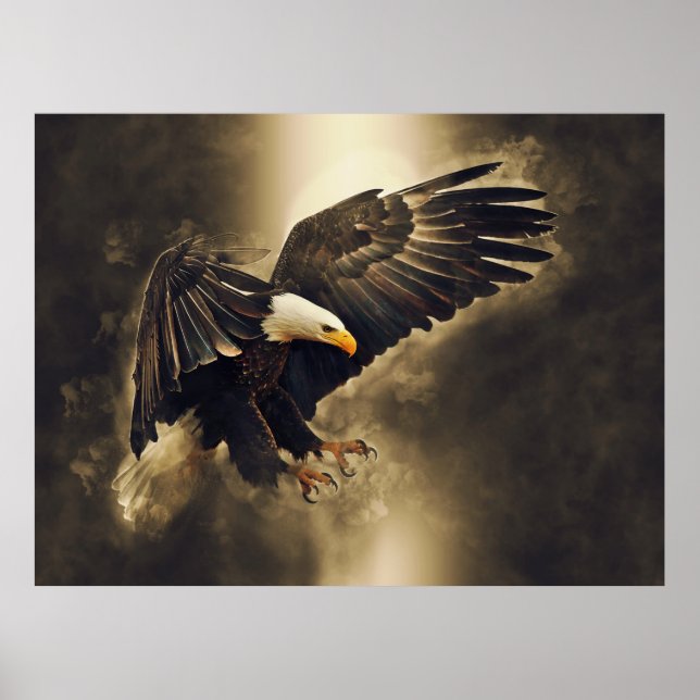 Affiche American Bald Eagle Let Freedom Soar (Devant)