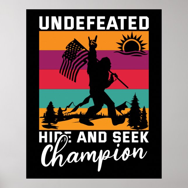 Affiche American Bigfoot Indéfendu Caché Et Chercher Champ (Devant)