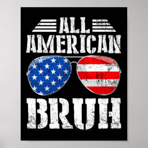 Affiche American Bruh Happy 4 juillet Boys Patriotic Usa