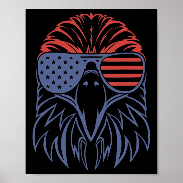 Affiche American Byld Eagle Usa Drapeau Chemise 4 juillet  (Devant)