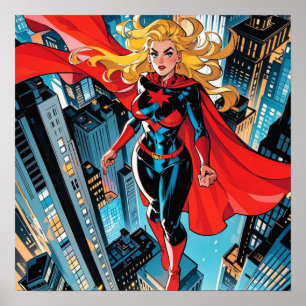 Affiche American Comics, Retro American Comics superhéros