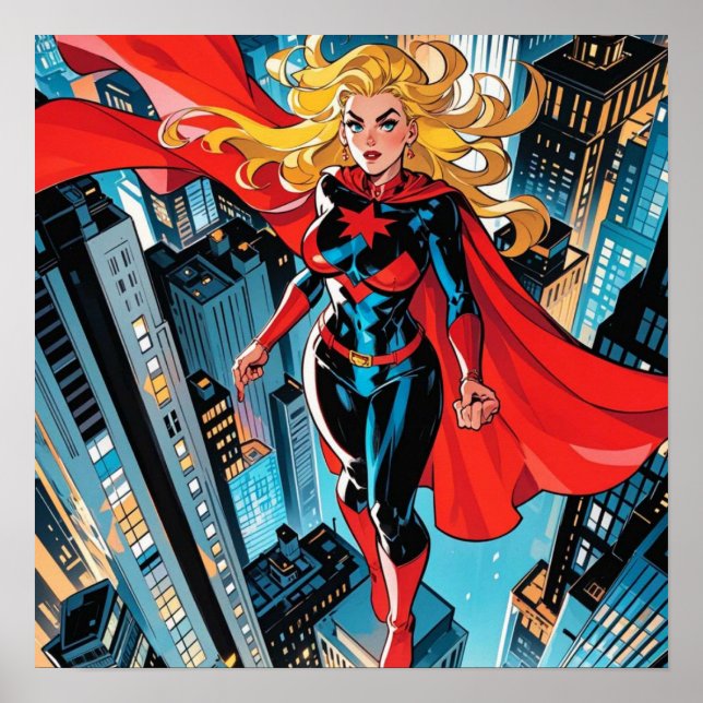 Affiche American Comics, Retro American Comics superhéros (Devant)