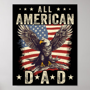 Affiche American Dad Eagle 4 juillet Fête des pères Hommes