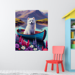 Affiche American Eskimo Dog on Paddle : Une aventure Pitto