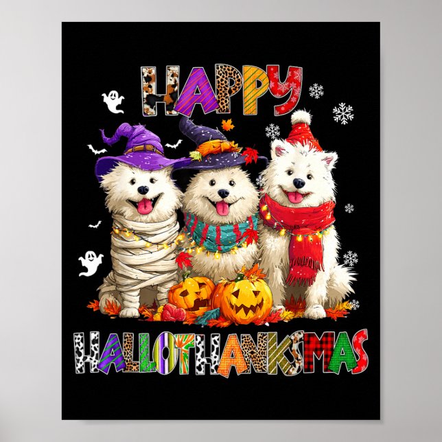 Affiche American Eskimo Dogs Christmas Xmas Men Women Kids (Devant)