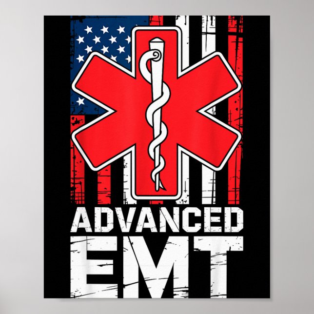Affiche American Flag Advanced Emt Aemt Medical Technician (Devant)