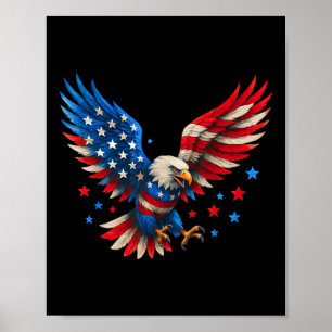 Affiche American Flag Bald Eagle Hommes Patriotic Eagle 4e